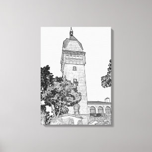 Heublein Tower - Connecticut-schets Canvas Afdruk