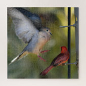 Heug- en kardinale achtertuin legpuzzel (Verticaal)