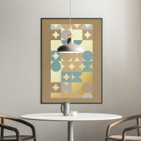 Heup Abstract Circles Industrial Fusion Art Gold