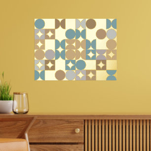 Heup Abstract Circles Industrial Fusion Art Gold Folie Afdrukken