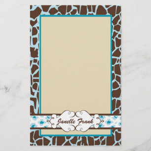 Heup- en chic Animal Print: Blauw Briefpapier
