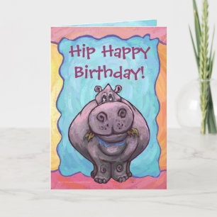 Heup Happy Hippopotamus Verjaardag Kaart