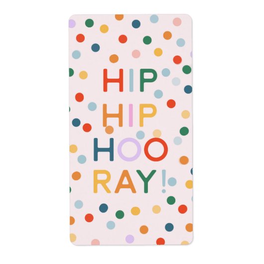 Heup Heup Hooray Verjaardagsfeest Gefeliciteerd Etiket (Voorkant)
