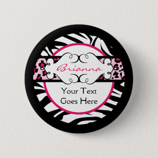 Heup Hot Pink en Black Animal Print Button
