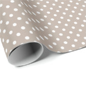 Heup Light Taupe Grey Brown Polkadots Patroon Cadeaupapier (Rol Hoek)