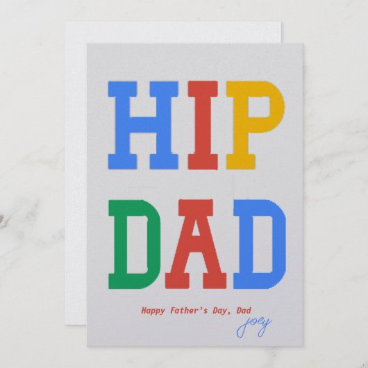 Heup pap, persoonlijke Vaderdag Kaart voor vader (Voorkant / Achterkant)