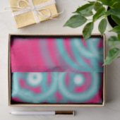 Heup retro midden eeuw fuschia blauwe mod cirkels tissuepapier (Geschenk)