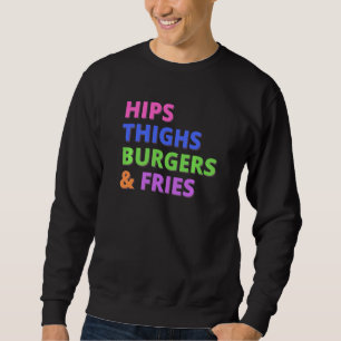 Heupen Dijen Burgers Fries Curvy Vrouwenfoodie Trui