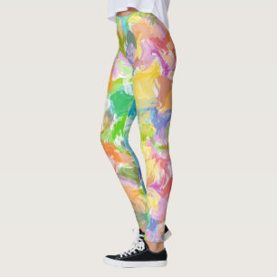 Heupkleurig trillend zomerschilderpatroon leggings