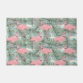 Heuproze flamingoes Cute Palm Leafs Pattern Deurmat (Voorkant)