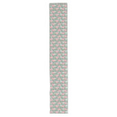 Heuproze flamingoes Cute Palm Leafs Pattern Lange Tafelloper (Voorkant)