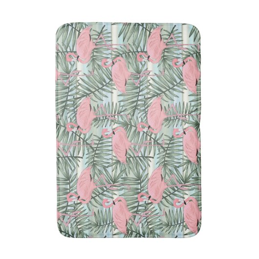 Heuproze flamingoes palm Leafs Art Pattern Badmat (Voorkant Verticaal)