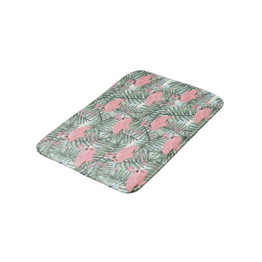 Heuproze flamingoes palm Leafs Art Pattern Badmat (Gekanteld)