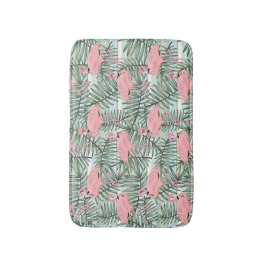 Heuproze flamingoes palm Leafs Art Pattern Badmat (Voorkant Verticaal)