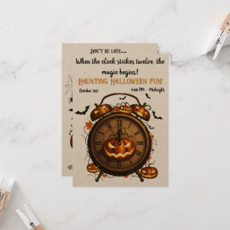 Heure Citrouille Halloween fêtes Invitation