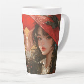 Heure Crimson : Casquette rouge fille latte Mug (Angle droit)