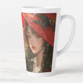 Heure Crimson : Casquette rouge fille latte Mug (Droite)