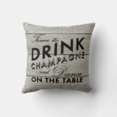 Heure de boire le coussin noir rustique de (Verso)