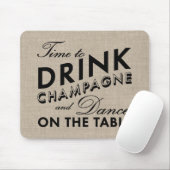 Heure de boire le tapis de souris de toile de jute (Avec souris)