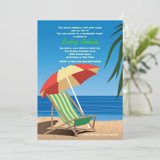 Heure de bronzage Retraite Partie Invitation (Debout devant)