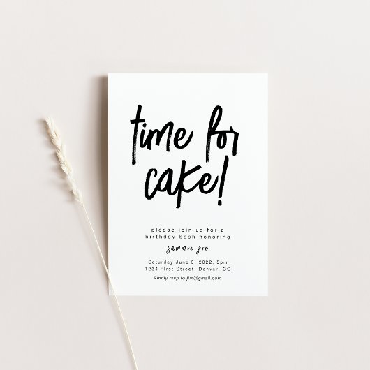Heure De Cake Anniversaire Modèle Invitation