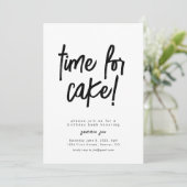 Heure De Cake Anniversaire Modèle Invitation (Debout devant)