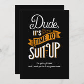 Heure De Correspondre Dude Bachelor Demande Carte (Devant / Derrière)