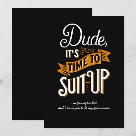 Heure De Correspondre Dude Bachelor Demande Carte (Devant / Derrière)