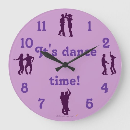 Heure De Danse Pose Horloge Violette Avec Des Nomb (Recto)