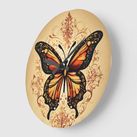 "Heure de déboursement : horloge murale papillon (Angle)