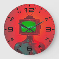 Heure de débrancher – Horloge tête TV rétro