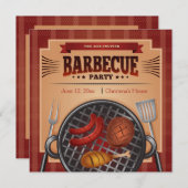 Heure de facturation Invitation de la partie BBQ (Devant / Derrière)