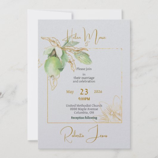 Heure de la Faire-part de mariage plat du printemp (Devant)
