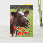 Heure de la fête de la vache Carte d'anniversaire (Devant)