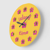 Heure de l'île ! Horloge murale Hibiscus Motif (Angle)