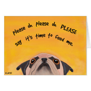 Heure de repas du Pug - Carte d'art pour les amate