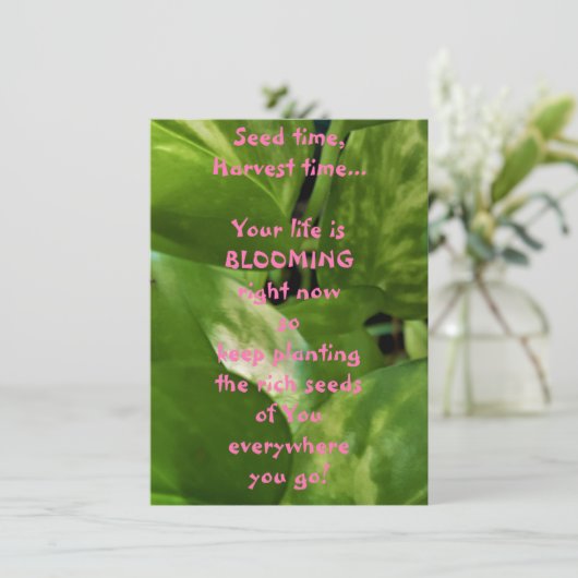 Heure de semence, heure de récolte Carte de voeux  (Debout devant)