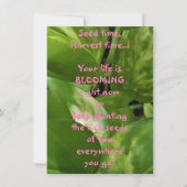 Heure de semence, heure de récolte Carte de voeux  (Devant)