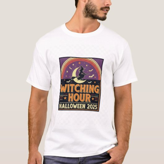 Heure de sorcière T-shirt Halloween 2025 (Devant)