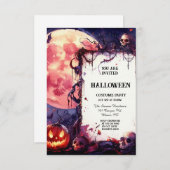 Heure de sorcière Whimsy : Invitation d'Halloween  (Devant / Derrière)