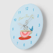Heure De Tea Cute Carré Horloge Mur (Angle)