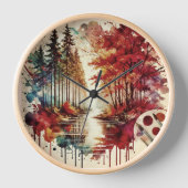 Heure des saisons Horloge murale artistique (Recto)