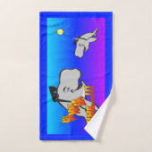 Heure d'été Baleines Cartoon Ensemble de serviette (Serviette à main)