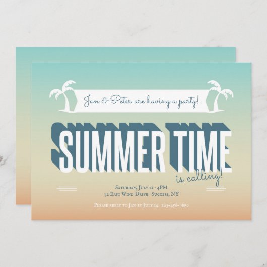Heure d'été Invitation radiante (Devant / Derrière)
