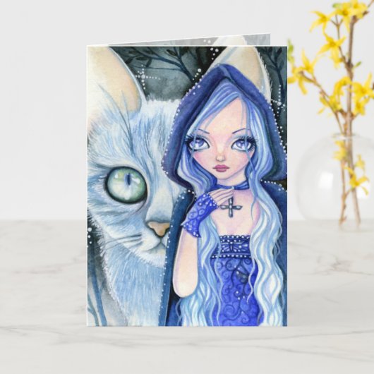 Heure d'hiver - carte blanche (Fleur jaune)