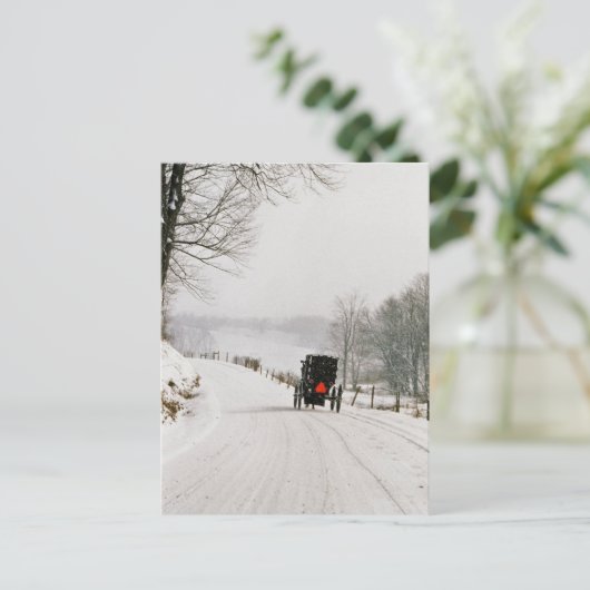 Heure D'Hiver Dans Le Pays Amish Carte Postale (Debout devant)