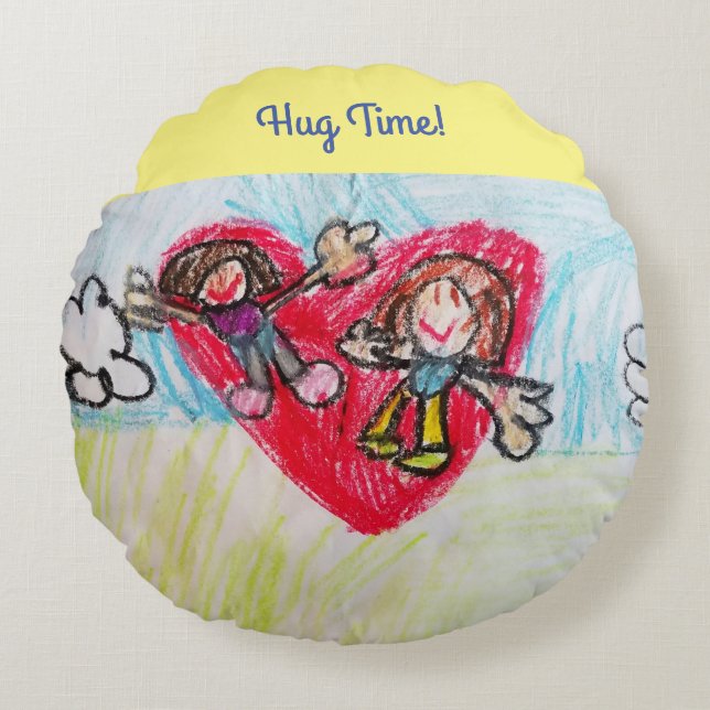 HEURE HUG - coussin rond (Devant)