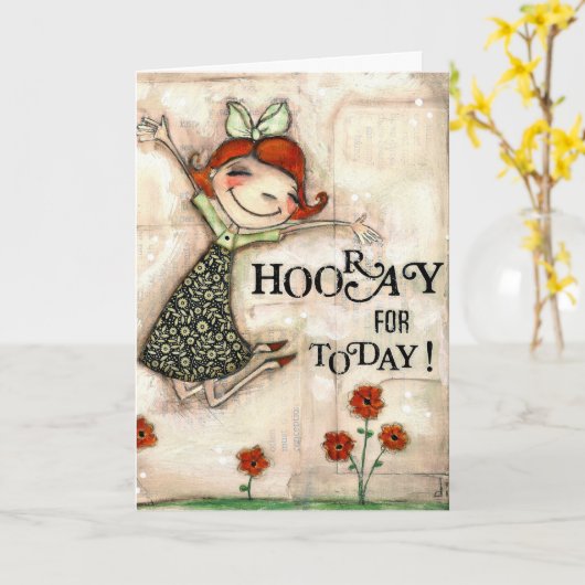 Heure pour aujourd'hui - Carte d'anniversaire (Fleur jaune)