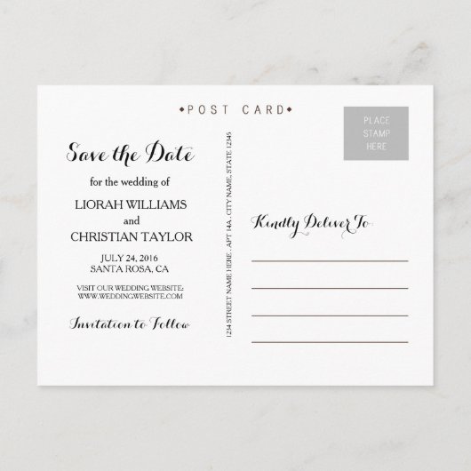 Heure pour célébrer Enregistrer la date Carte post (Dos)