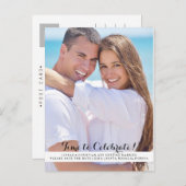 Heure pour célébrer Enregistrer la date Carte post (Devant / Derrière)